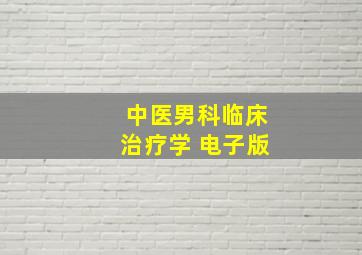 中医男科临床治疗学 电子版